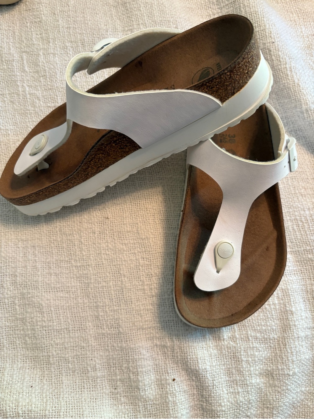 Birkenstock White Gizeh Papillio Platform Sandals - Picture 2 of 4